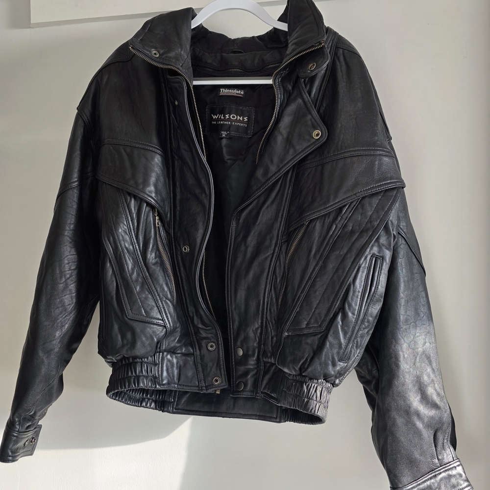 Wilsons Leather Black Bomber Jacket